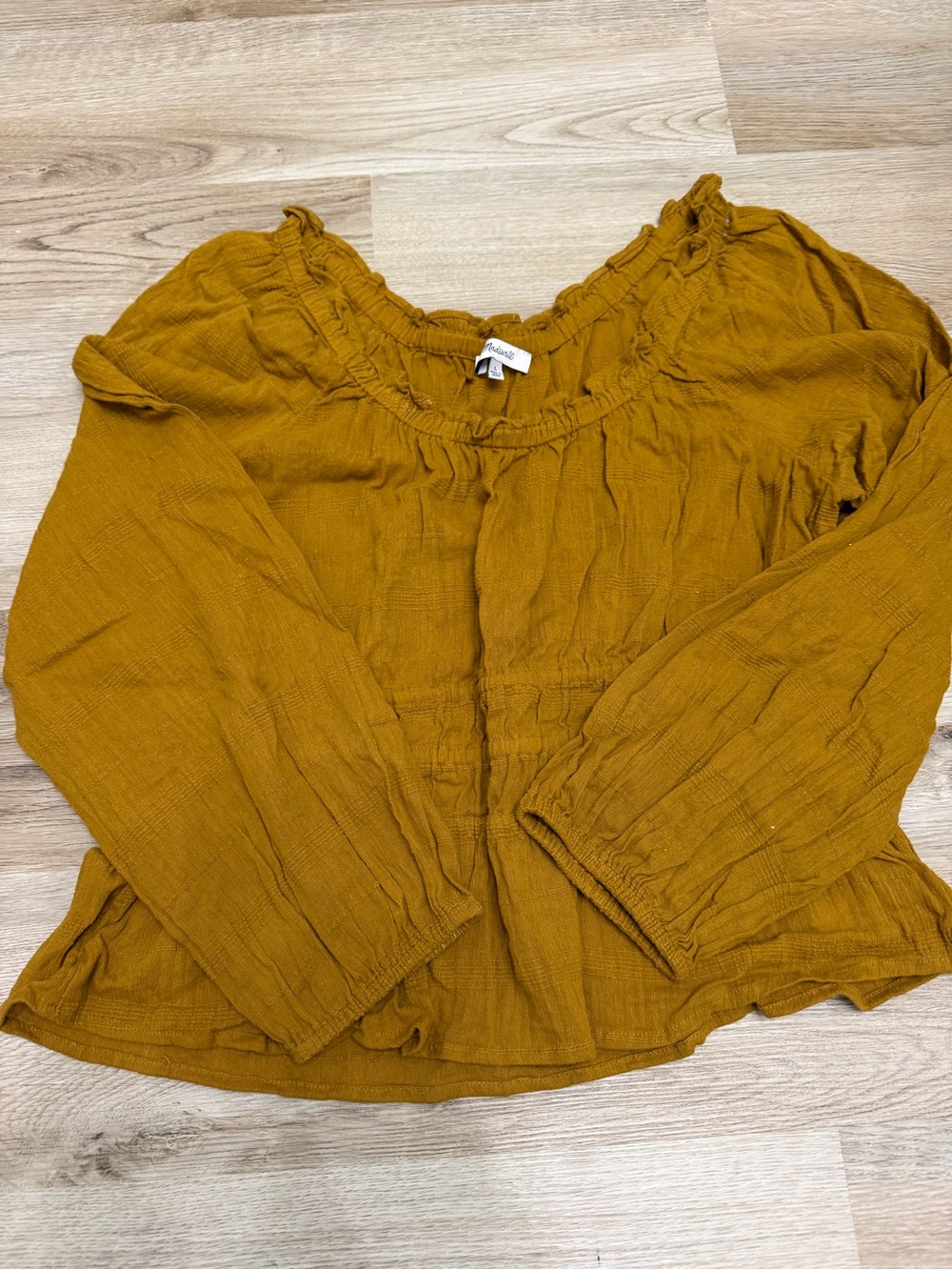 Madewell Women’s Mustard Peasant Blouse